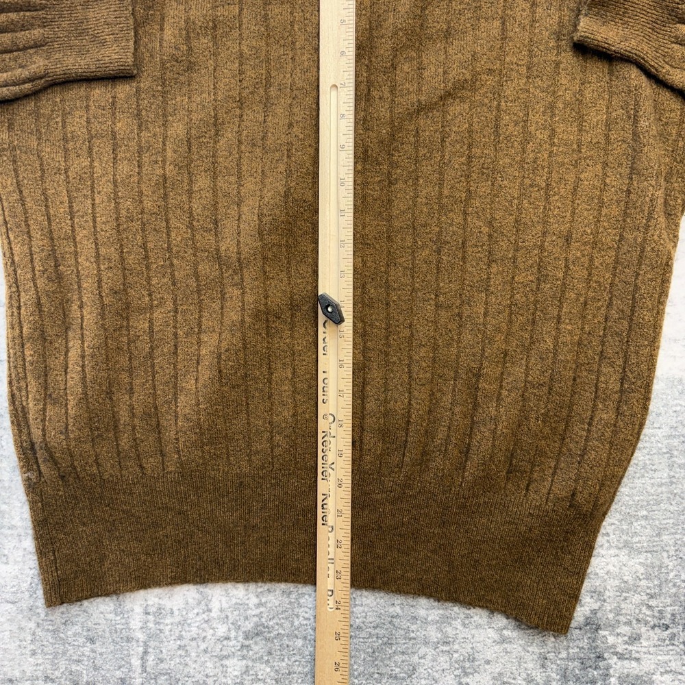Madewell Sweater Women Medium Brown Drab Bowden Henley Ribbed Merino Alpaca - Picture 8 of 10